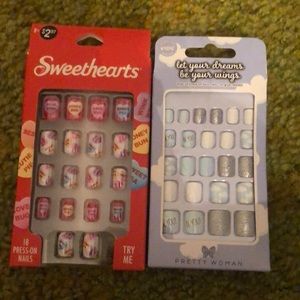New 2 pairs of kids press on nails